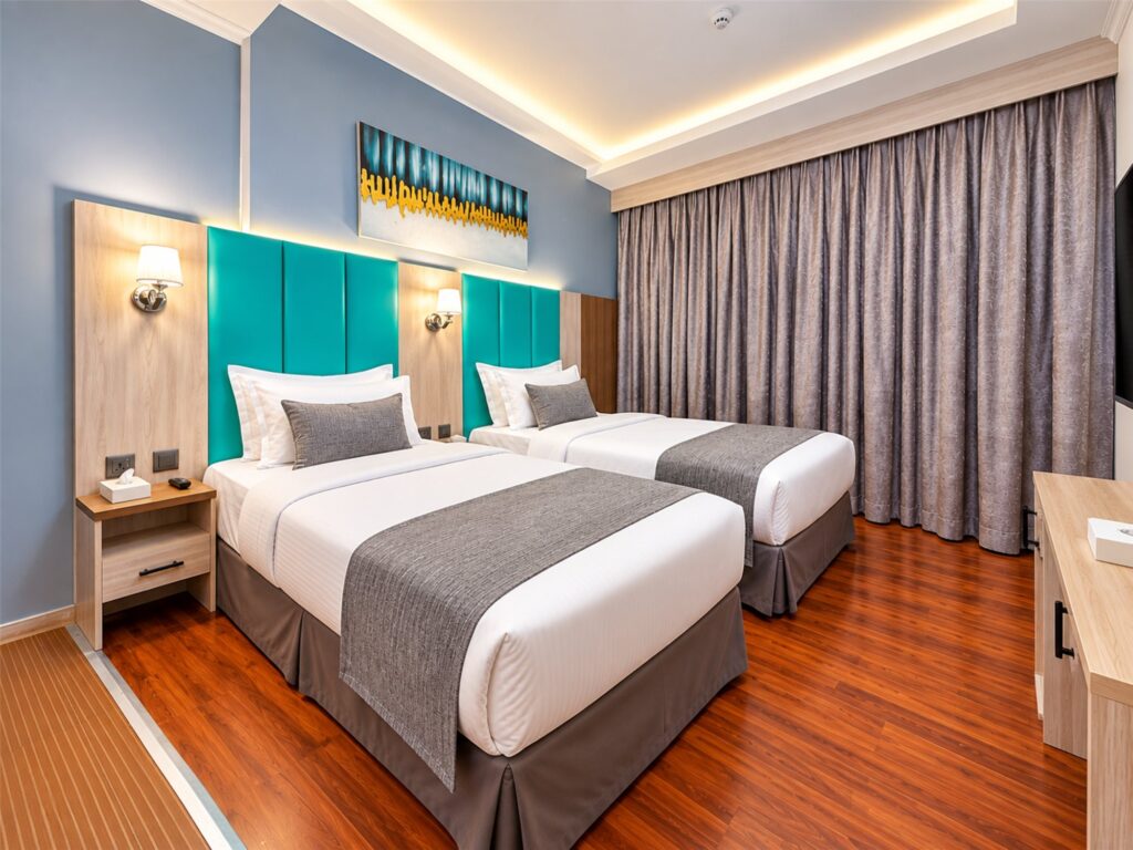 Twin studio with two single beds