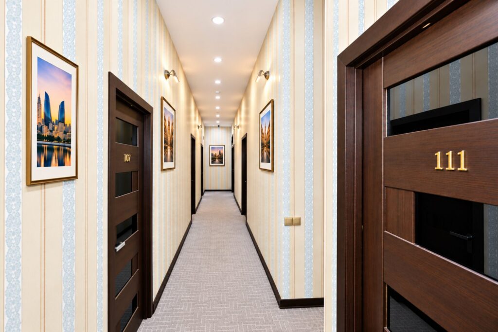 Guest floor corridor at Istanbul Gold Hotel Baku