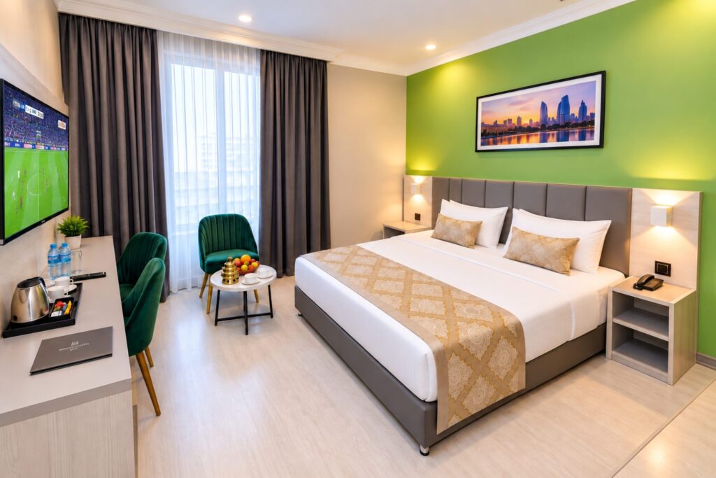 Double room, towards the window