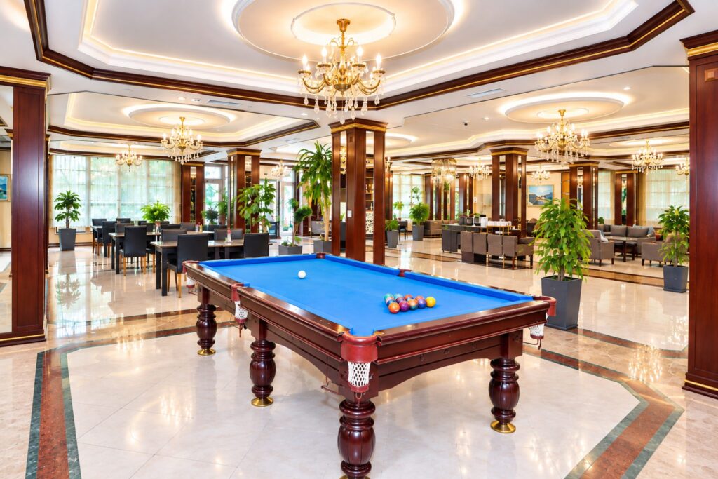 Billiards in the lobby at Modern Hotel Baku