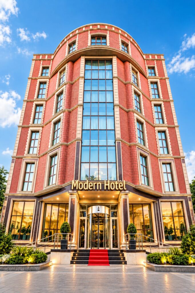 Entrance to Modern Hotel Baku