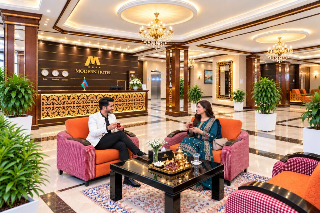 Lobby lounge at Modern Hotel Baku