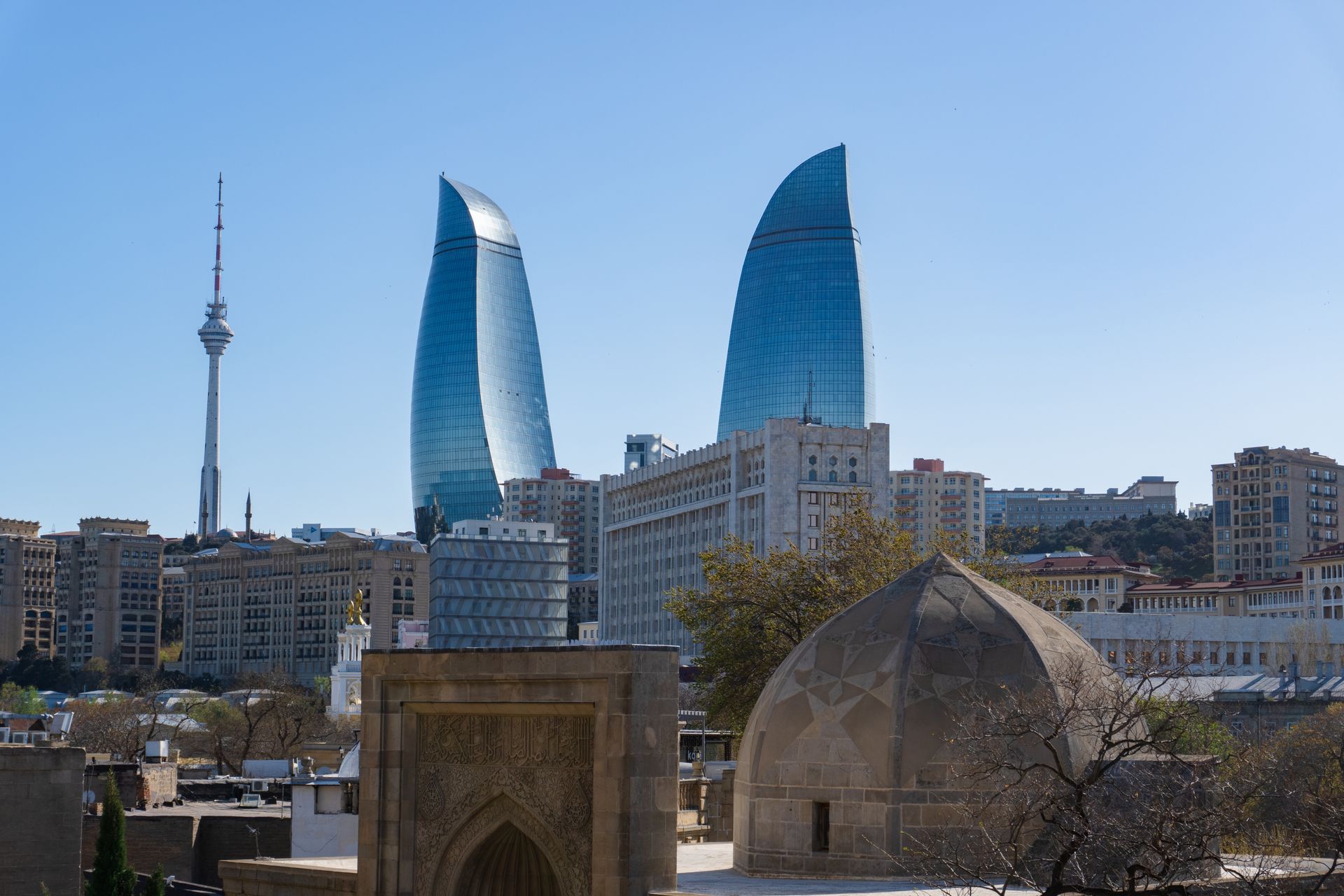 Baku, with the Flame Towers