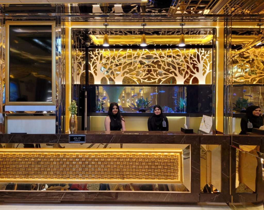 Reception desk at Camphor Hotel