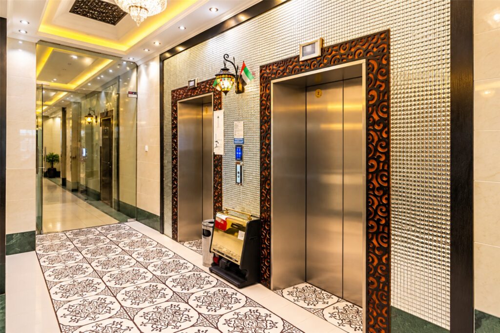 Lift lobby at Hafez Hotel Apartments