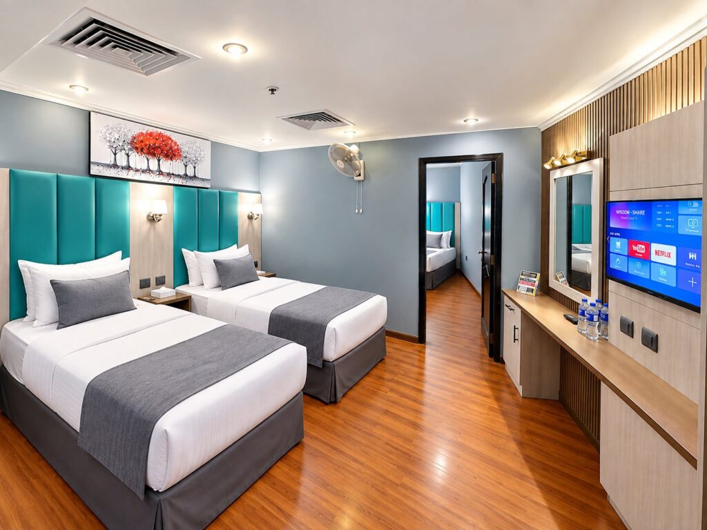 Suite with two single beds