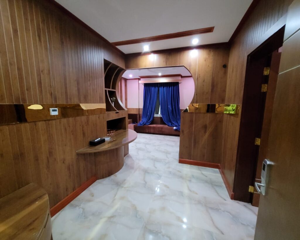 Suite entrance and living area