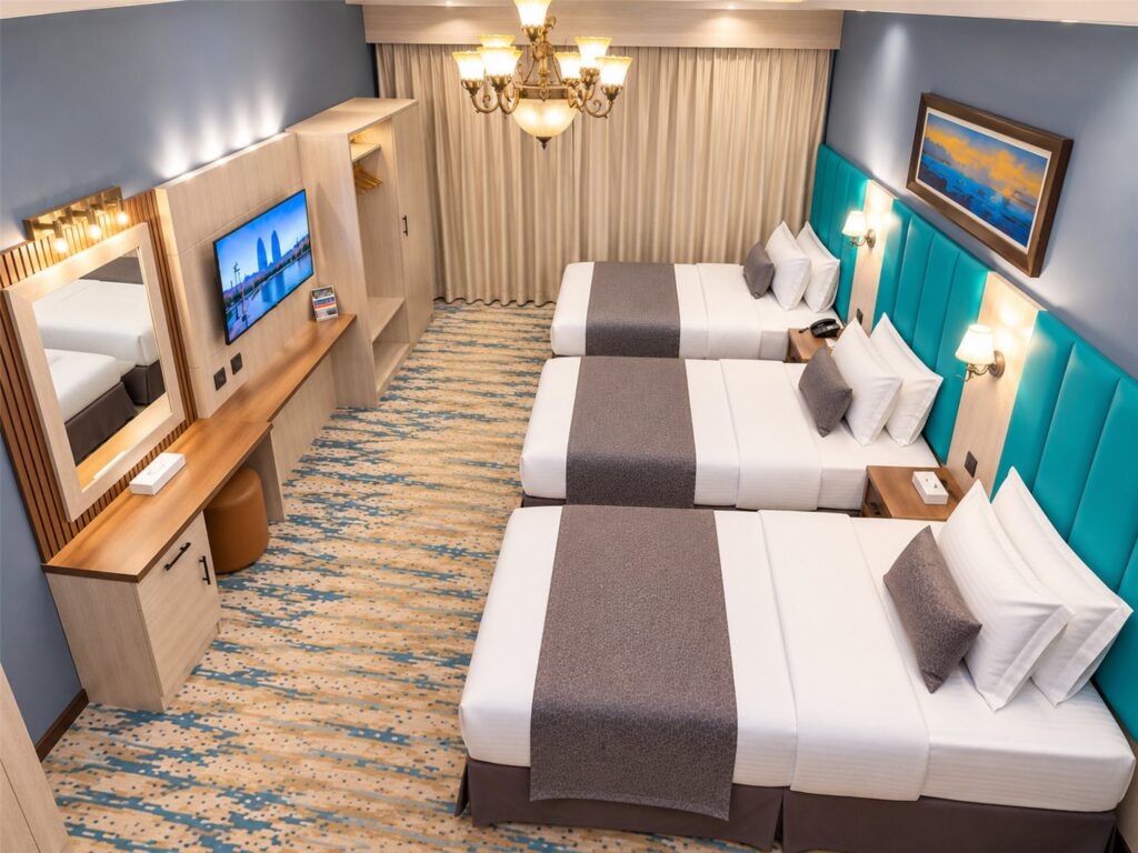 Triple studio with three single beds